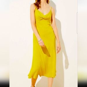 LOFT Yellow Spaghetti Strap Dress